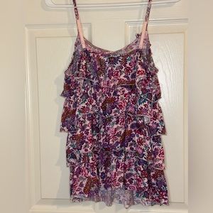 Express flower ruffled tank top